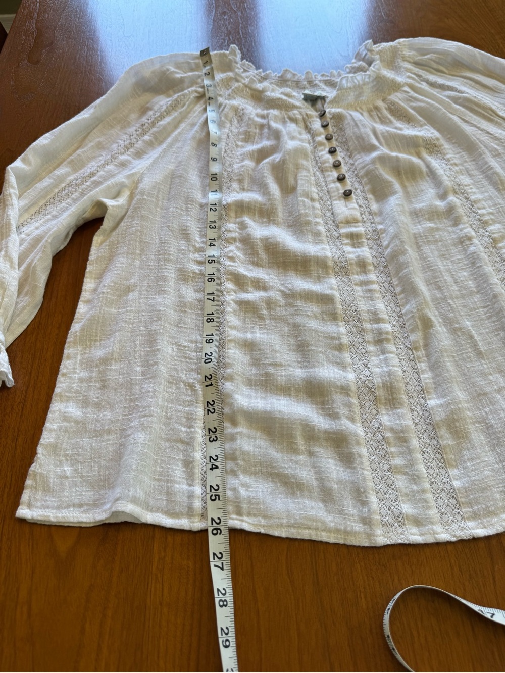 Sundance 100% Cotton Peasant Blouse - Picture 7 of 9